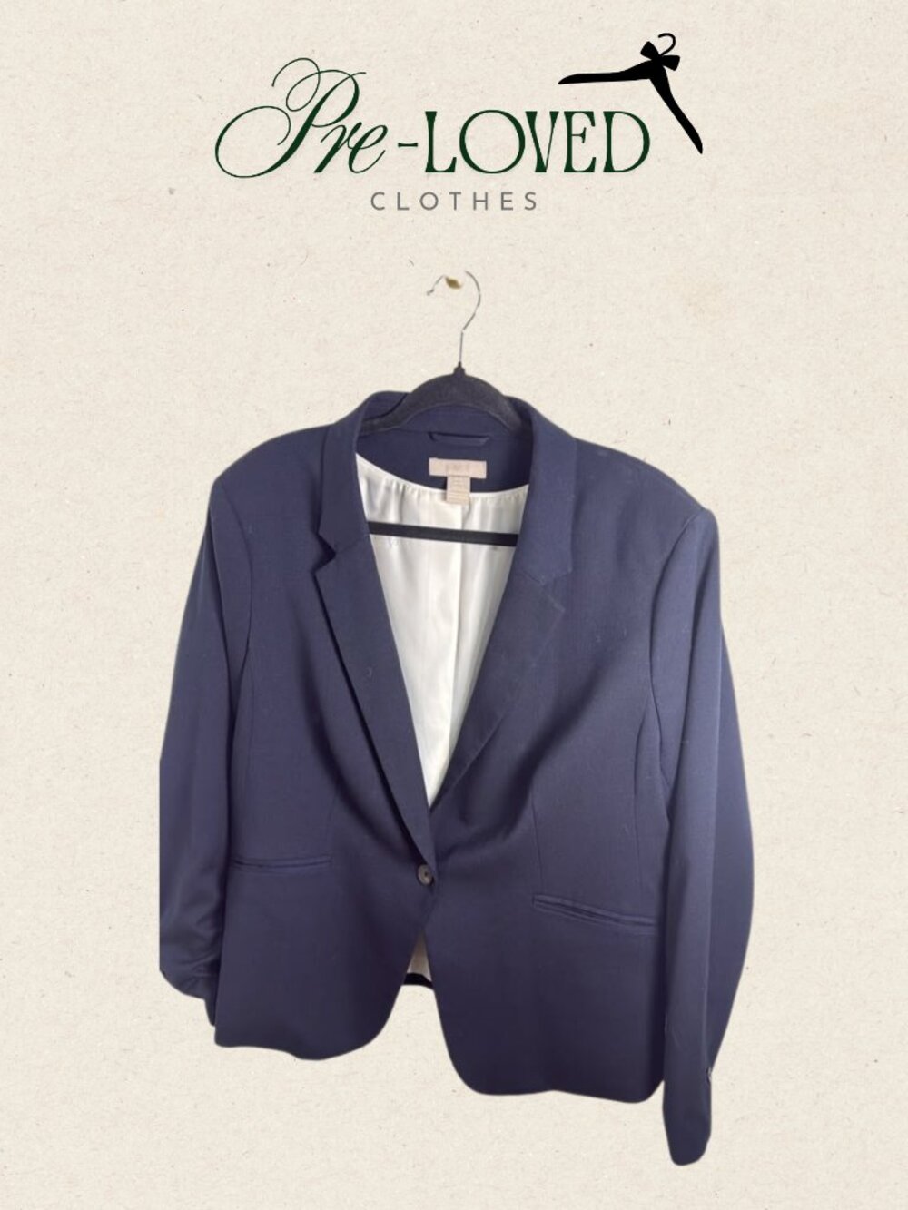 Classic Navy Blue One-Button Blazer